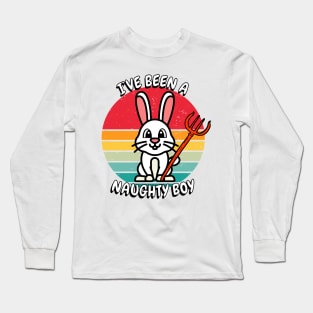 Cute white rabbit is a naughty boy Long Sleeve T-Shirt